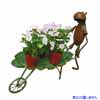 アイアン製・アニマルオブジェ 一輪車とカエル (TY-86101)
