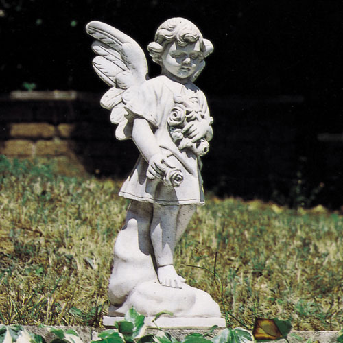 花を持つ天使 H60cm (NS-PU011202) - プランター1通販｜卸売小売。世界デザインのプランター、植木鉢